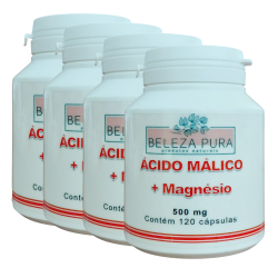 ÁCIDO MÁLICO + MAGNÉSIO - 500 mg - Pague 3 Leve 4