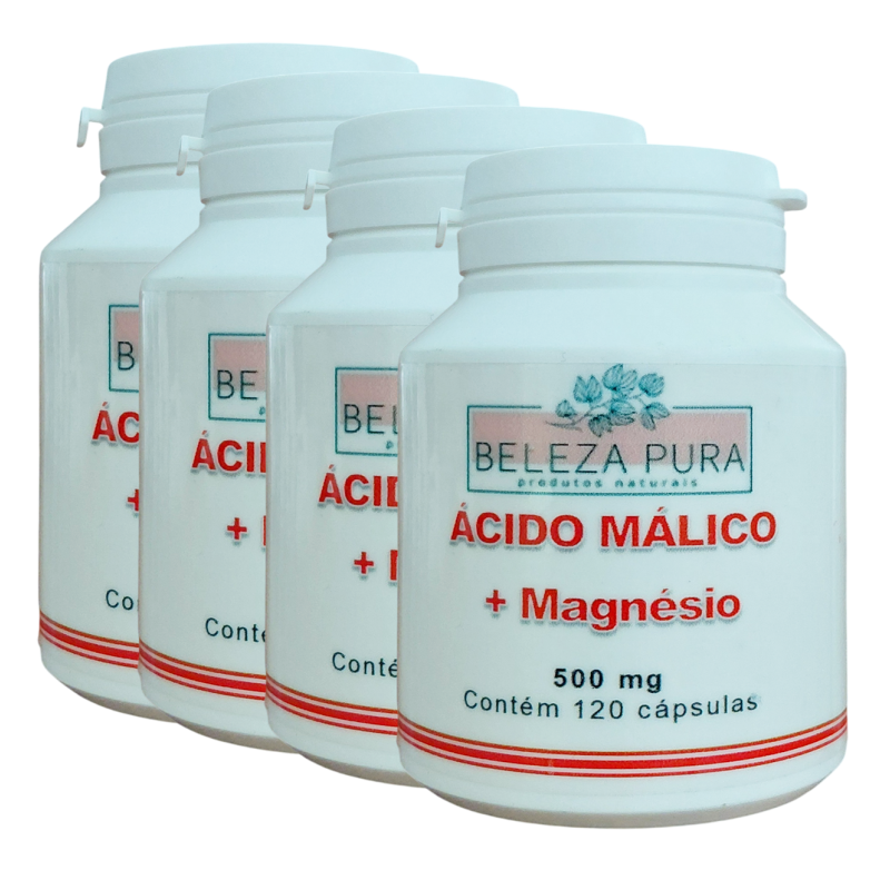 ÁCIDO MÁLICO + MAGNÉSIO - 500 mg - Pague 3 Leve 4