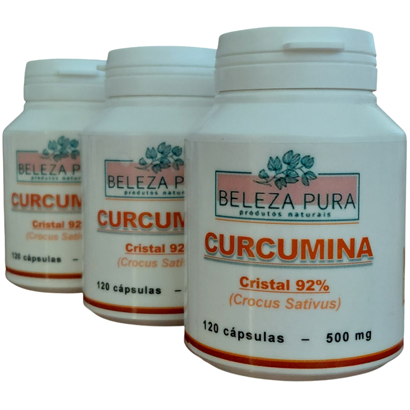 CURCUMINA CRISTAL 92% - 500 mg - 3 POTES